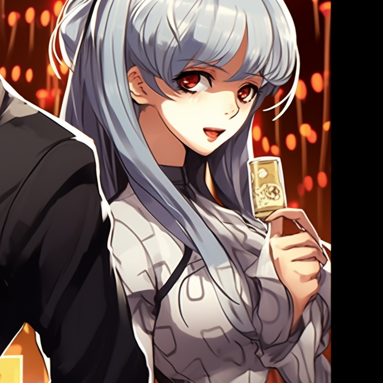 Close-up of Lady K and the Sick Man, under dramatic lighting, with monetary symbols in the background. lady k and the sick man matching pfp finance pfp for discord.