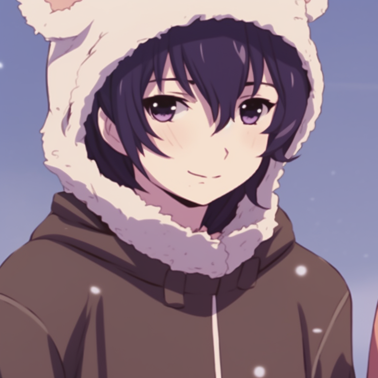 Two characters wearing Santa hats, bright colors and cheerful expressions. best matching christmas pfp gif pfp for discord.