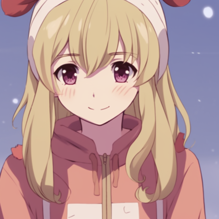 Two characters wearing Santa hats, bright colors and cheerful expressions. best matching christmas pfp gif pfp for discord.