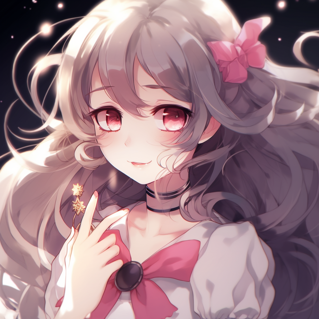 Sailor Moon posing with her wand, dynamic composition and prismatic colors. egirl pfp from classic anime pfp for discord.