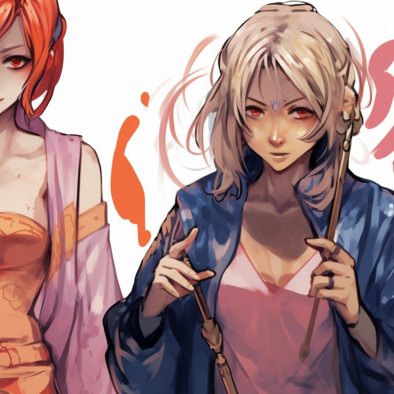 Three characters back-to-back, dynamic lines and shared symbol. epic matching trio pfp concepts pfp for discord.