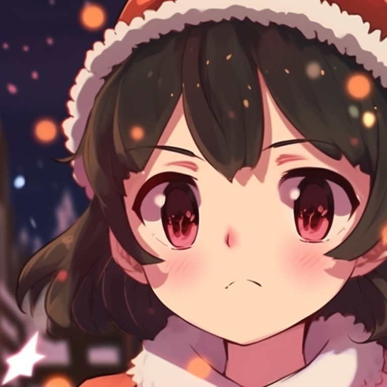 Characters engaged in a spirited twirl, motif of candy canes, encapsulating the sweetness of Christmas. latest matching christmas themed pfp pfp for discord.