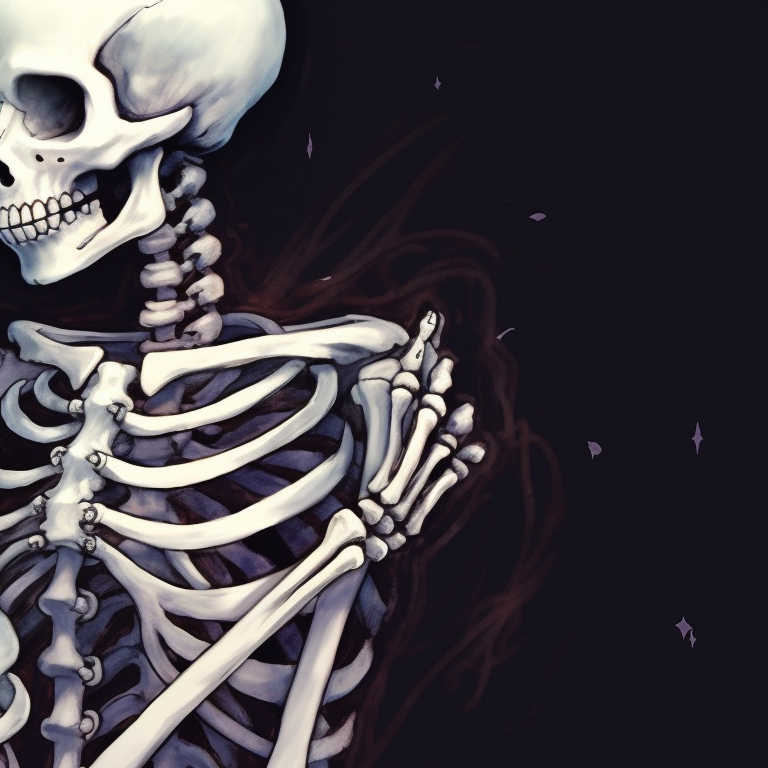 Two skeletons enjoying a quiet Christmas Eve whisper, muted colors and a moonlit backdrop. lovers in the afterlife - matching christmas skeleton pfp kissing pfp for discord.