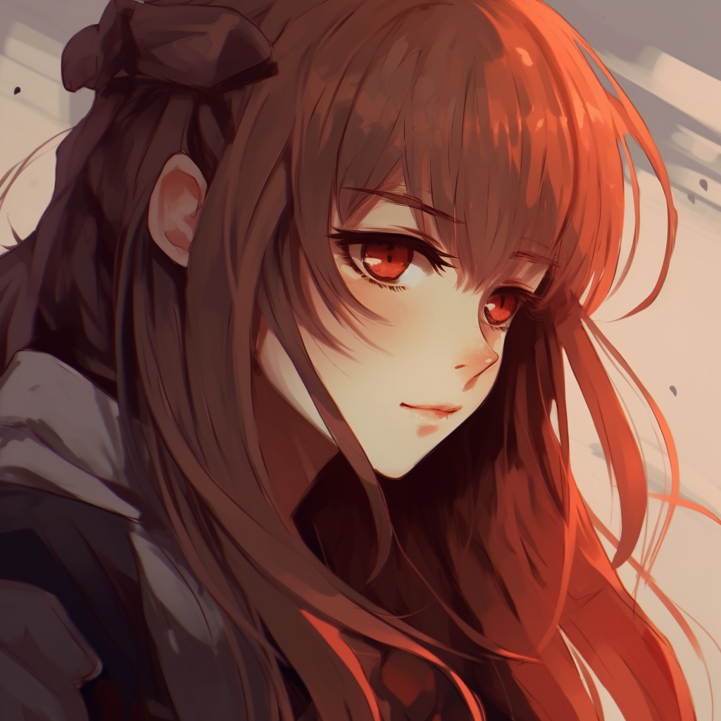 Full-profile of Asuka Langley from Evangelion, detailed outlines and bright colors. egirl pfp from classic anime pfp for discord.