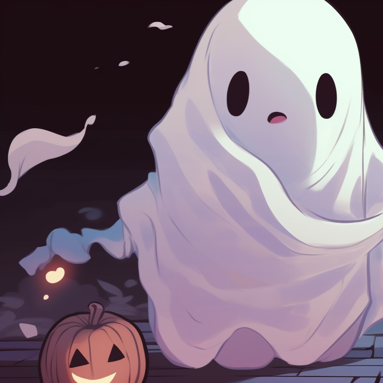 Two spectral characters, heavy contrast and a two-tone color scheme, their forms mirroring. popular matching ghost pfp halloween theme trends pfp for discord.