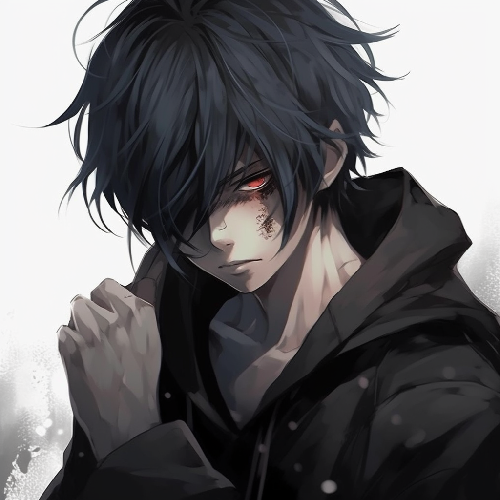 Sasuke in a battle stance, dynamic positioning with detailed outfit. unique anime male pfp pfp for discord.