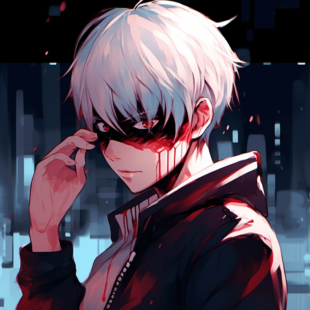 Close-up of Todoroki's half-cold, half-hot face, with high contrasts and intricate details. cool anime pfp for boysHD, free download