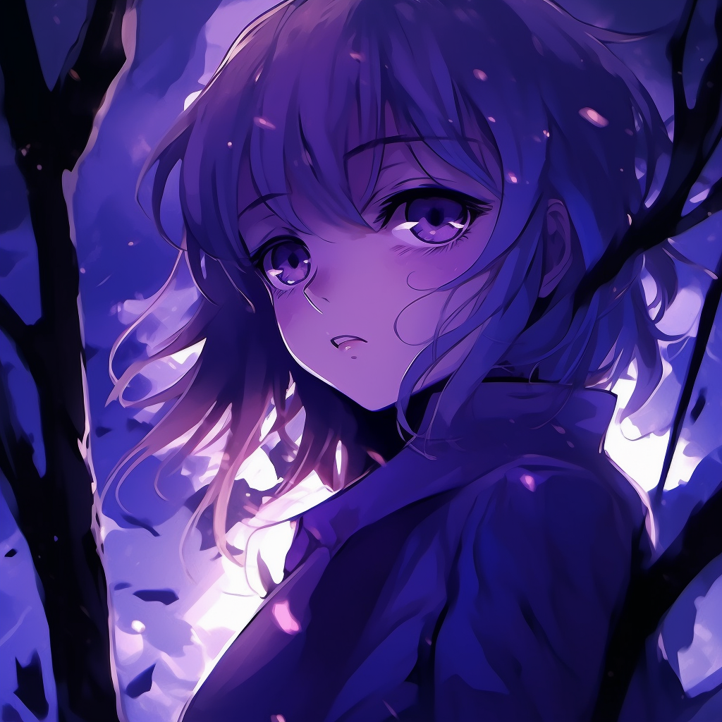 This profile pinpoints a supernatural anime character radiating a bright, ethereal purple glow. The artwork emphasizes the character's otherworldly allure through the use of radiant hues of purple. anime purple pfp masterpieces pfp for discord.
