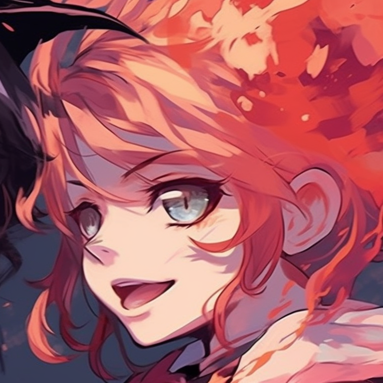 Two characters embodying opposing elements, highlighted by bold, contrasting colors. innovative matching pfps for friends pfp for discord.