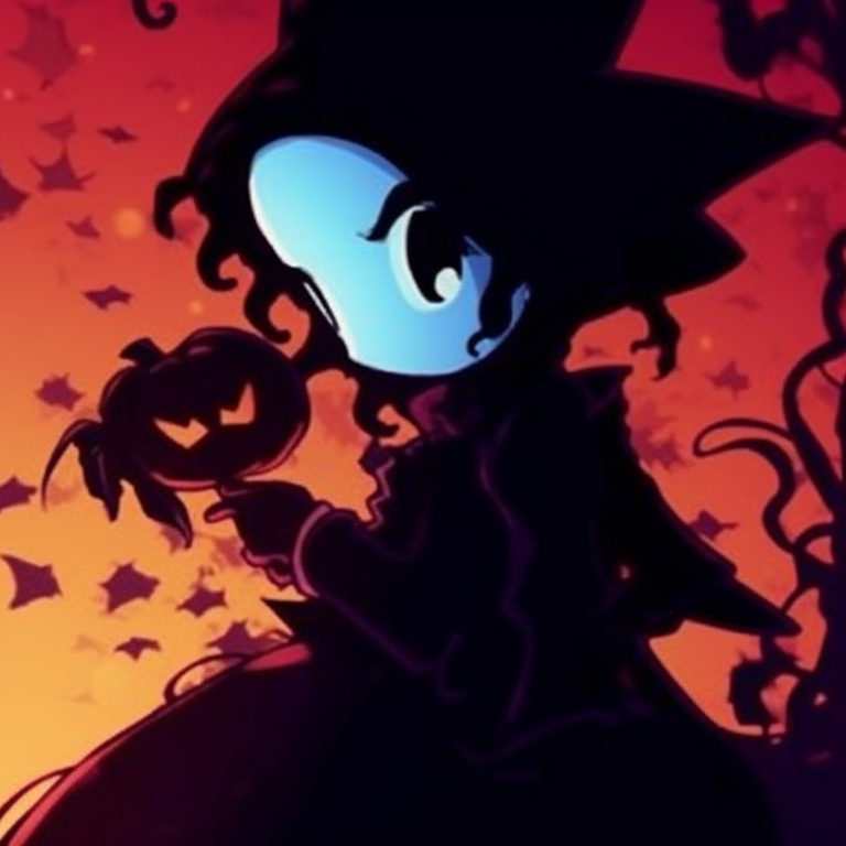 Two ghostly characters, gleaming in the dark environment, neon accents. scary disney halloween matching pfps pfp for discord.