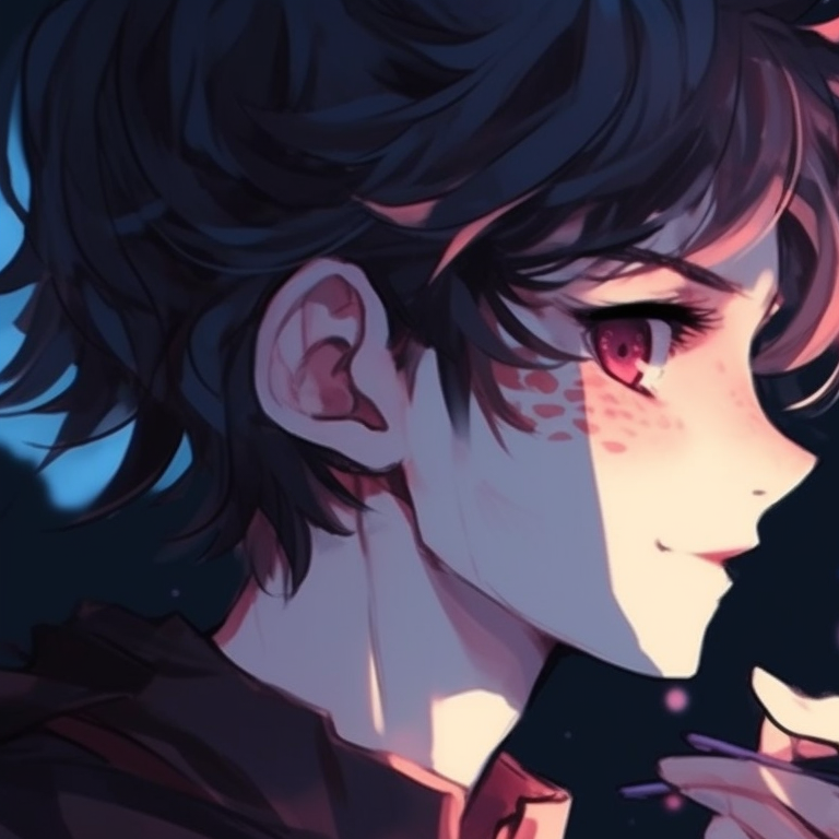 Close-up of two characters, drenched in dawning rays, sharing a serene moment. creative matching discord pfp pfp for discord.