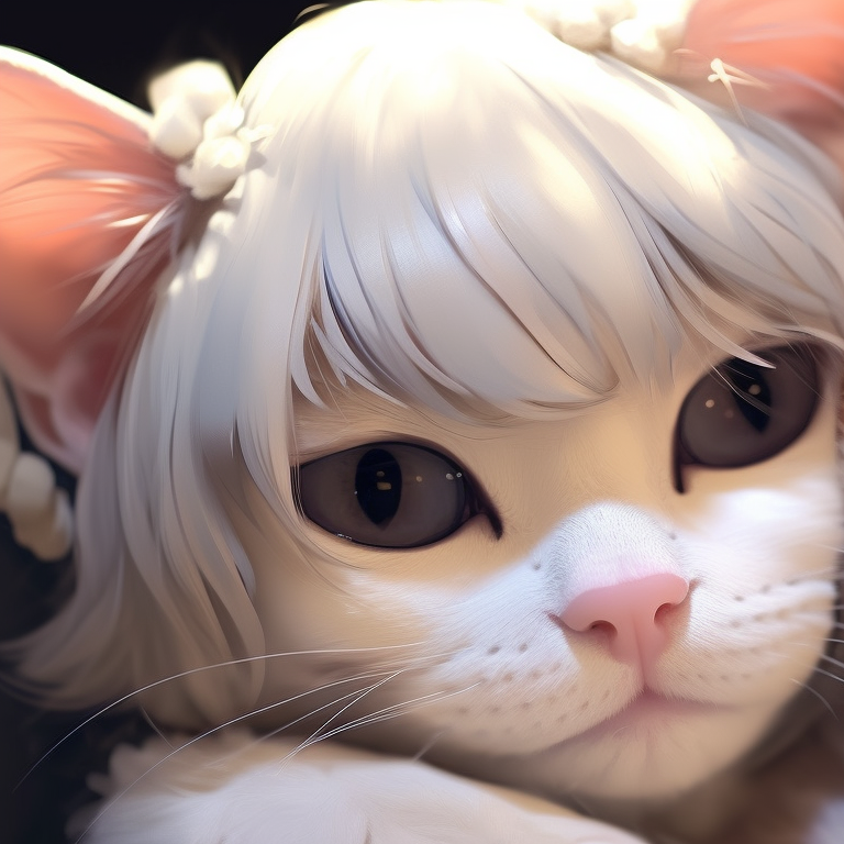 Two characters with cat tails, mismatched outfits and dazzling colors, playing together. adorable matching cat pfp pfp for discord.