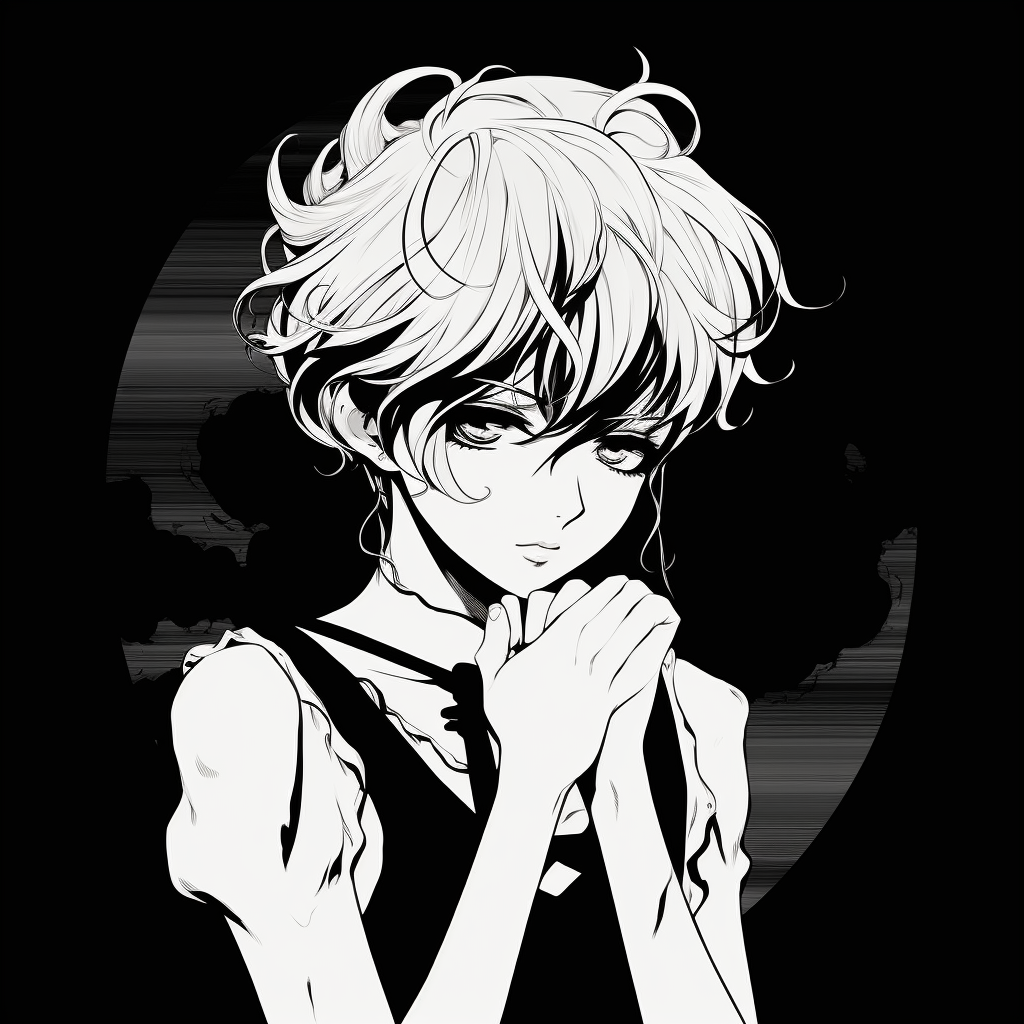 Vintage Sailor Moon in her iconic pose, simple linework and black and white contrast. vintage anime black and white pfp