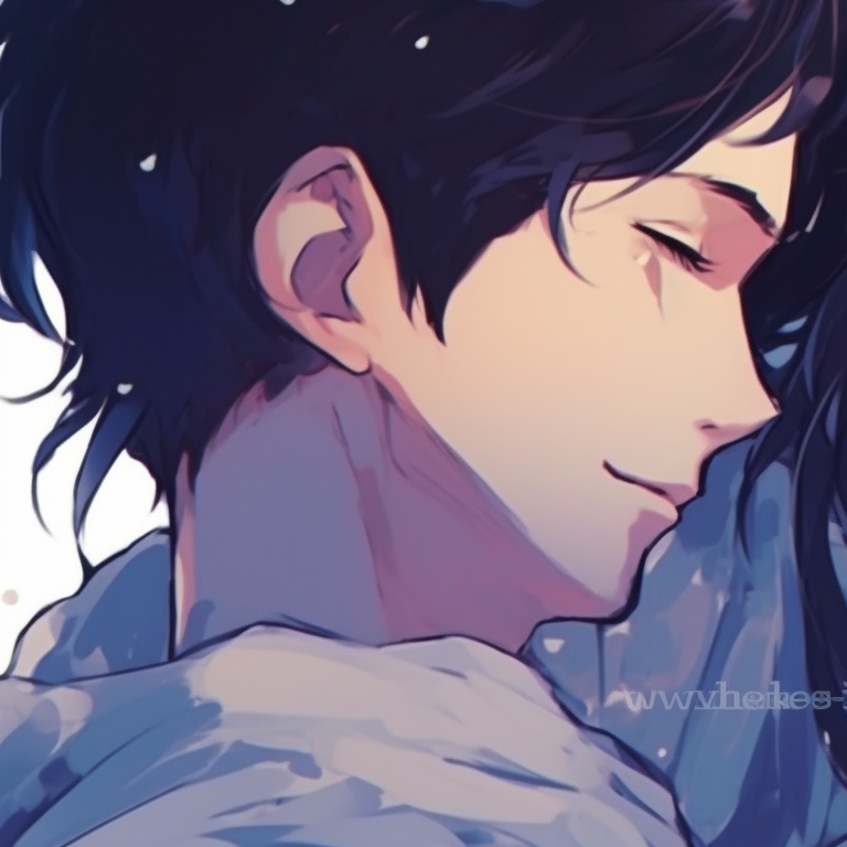 Two characters, engrossed in each other's company under a flaming sunset, warm orange tones portray the romantic ambiance. aesthetic matching pfp for bf and gf pfp for discord.