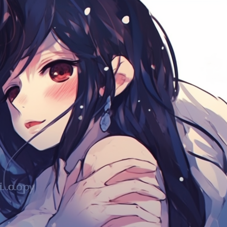 Two characters, engrossed in each other's company under a flaming sunset, warm orange tones portray the romantic ambiance. aesthetic matching pfp for bf and gf pfp for discord.