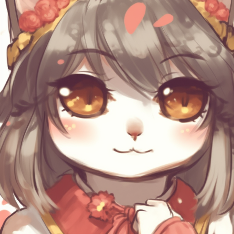 Two characters in traditional festival outfits, vibrantly colored with cat accessories. boy and girl cat matching pfp pfp for discord.