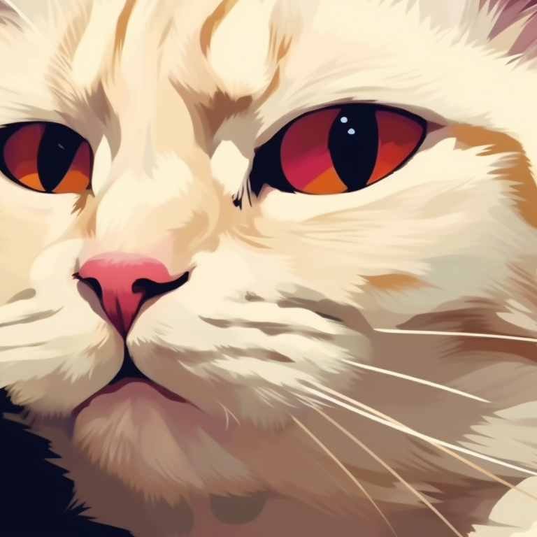 A pair of cats, one dark and one light, in contrasting hues symbolizing night and day, drawn with detailed fur and vibrant background. matching pfp cat images pfp for discord.