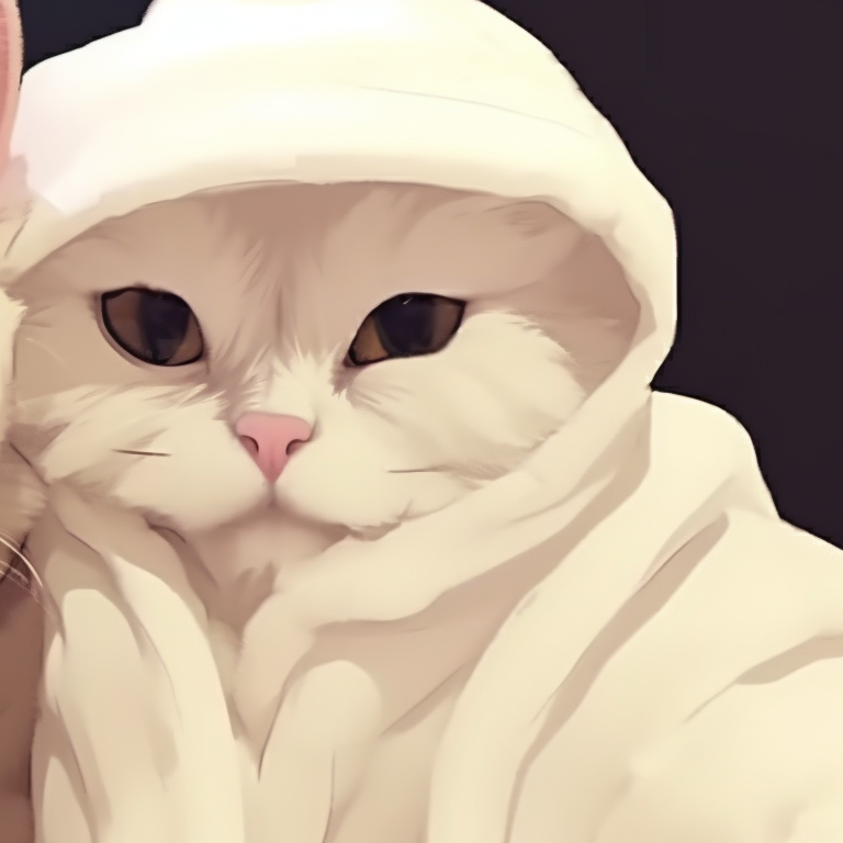 Two black cat characters, contrasting against a starry sky, their tails intertwined. creative matching pfp cat ideas pfp for discord.