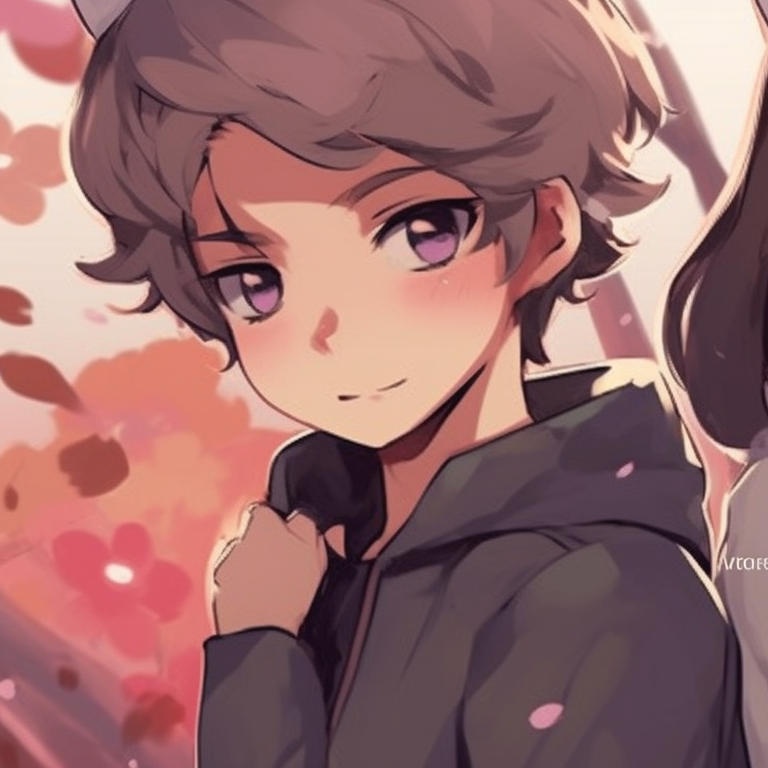 Two characters with cat-ear accessories, muted colors and stylized details. cute friends matching pfp pfp for discord.