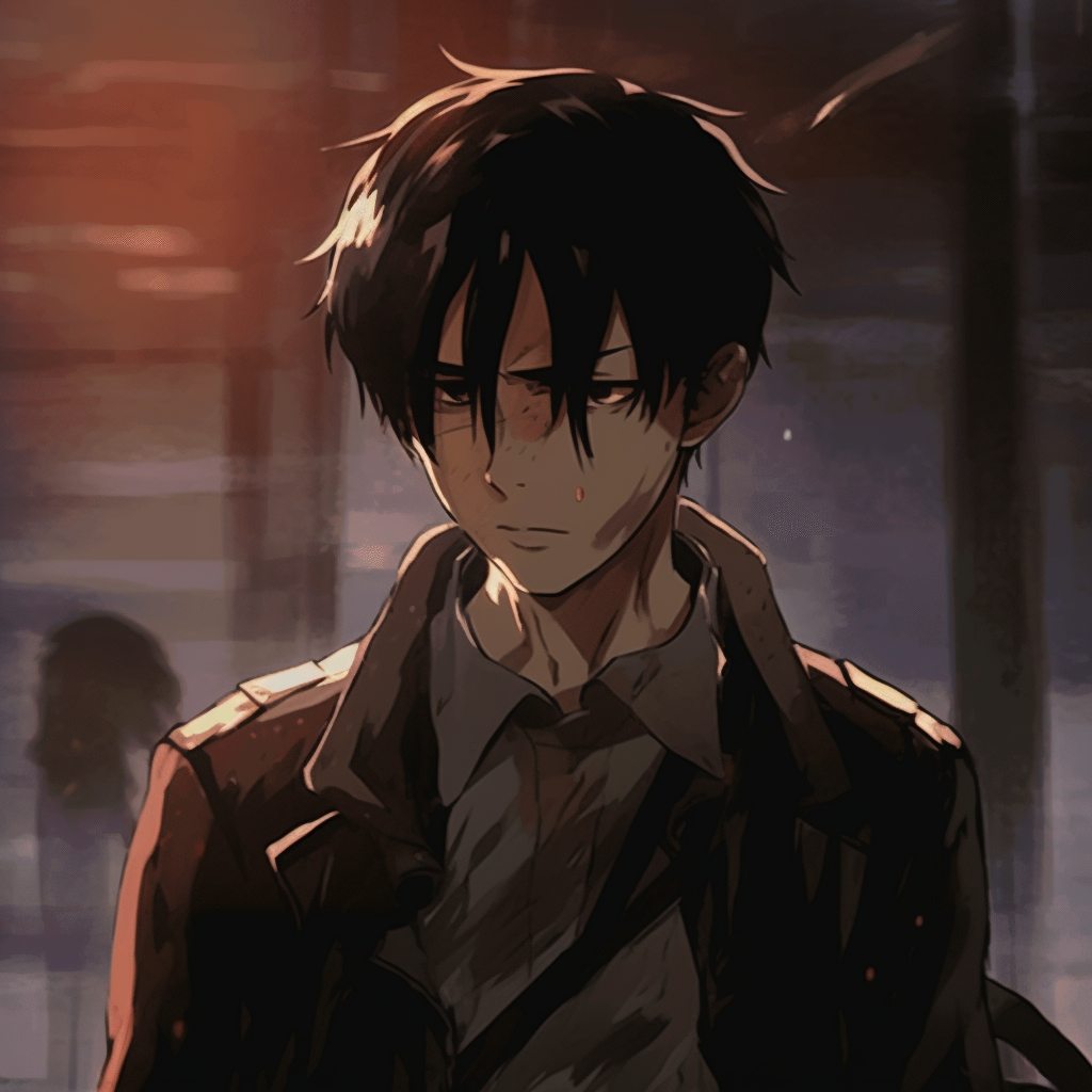 Profile view of Levi, detailed facial features and strong shading. discord specific animated pfp creators