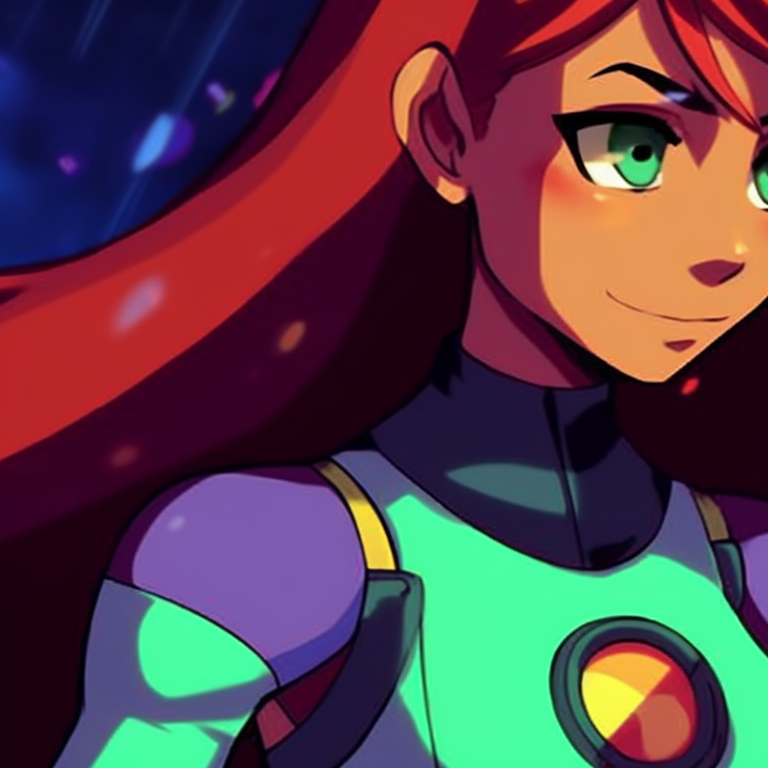 Robin and Starfire in matching outfits, soft pastel hues and simple style, hand-in-hand. cute robin and starfire matching pfp pfp for discord.