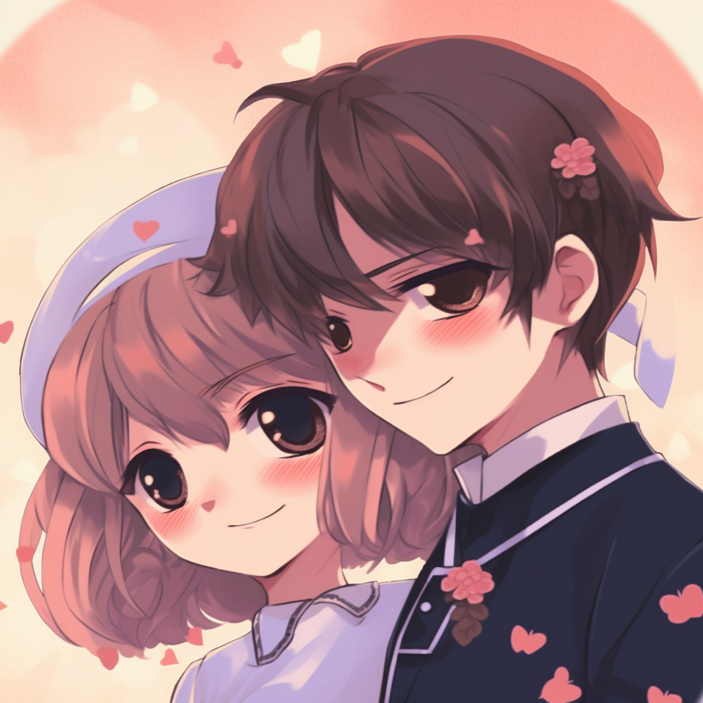 Portrait view of Sakura and Syaoran Li, smooth shading and elegant poses. dynamic duo in couple anime matching pfp pfp for discord.
