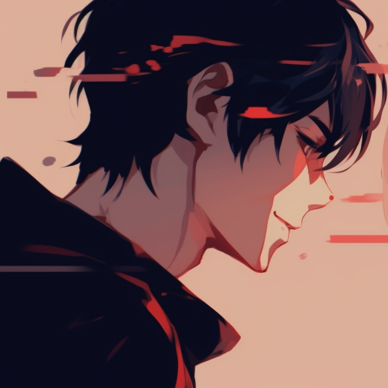 A couple standing back to back, cool colors and sketchy details with a spotlight effect highlighting their silhouettes. unique matching anime pfp for couples pfp for discord.