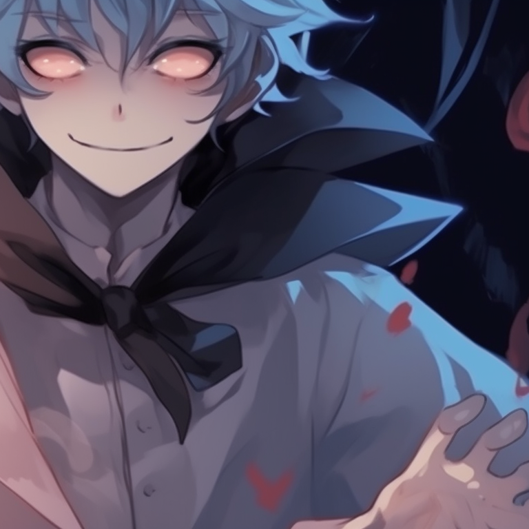 Two characters with witch outfits, dark color palette with splashes of bright tones, casting a spell together. matching pfp for discord halloween theme: spooky pfp for discord.