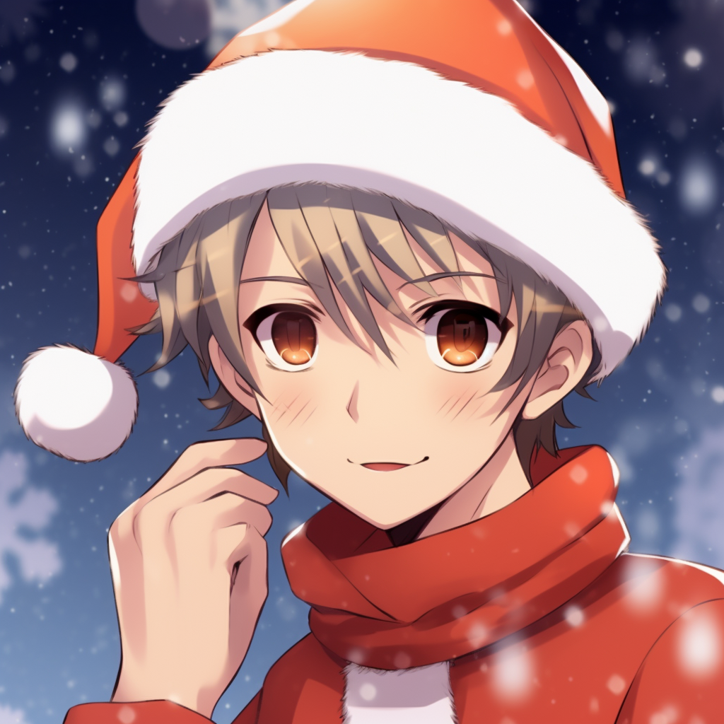 Naruto and friends celebrating Christmas, detailed character designs and festive scenery. christmas anime series