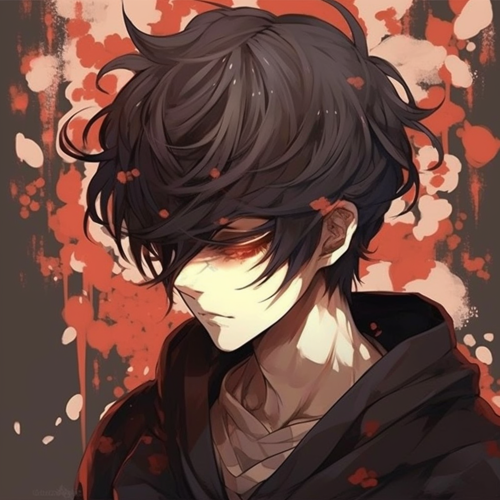 Boy with serene expression, blending dreamlike pastel hues with minimalistic line work. anime boy pfp aesthetic favorites pfp for discord.