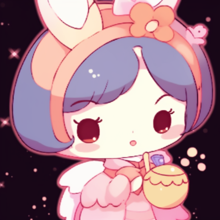 Sanrio characters in a cherry blossom scenery, pastel hues and detailed floral accents. sanrio creative matching pfp pfp for discord.