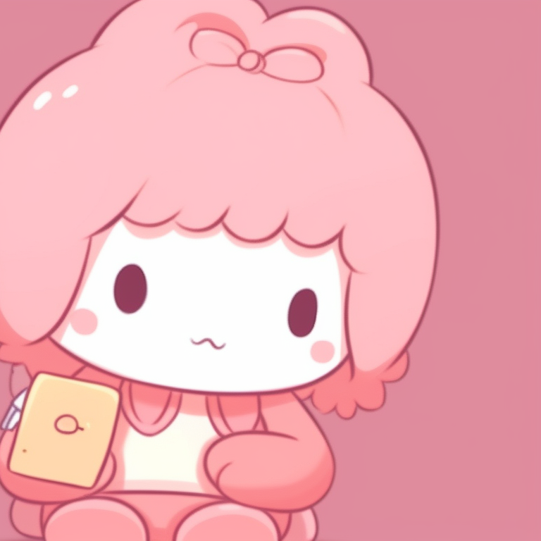 Two Sanrio characters, warm tones and cute detailing, sleeping together. sanrio creative matching pfp pfp for discord.