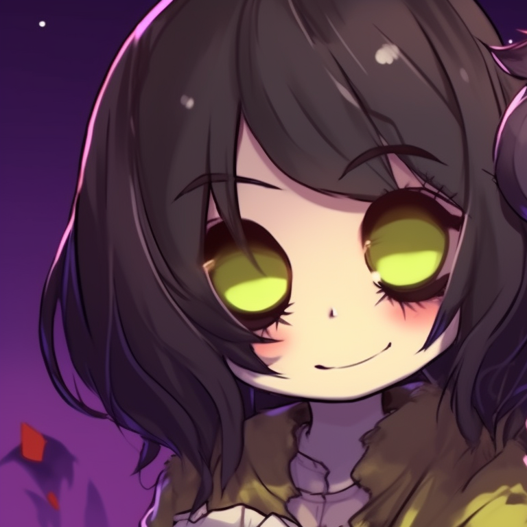 Two characters, depicted as Frankenstein's creation, in bright hues and chibi style, holding hands. cute halloween matching pfp with classic monsters pfp for discord.