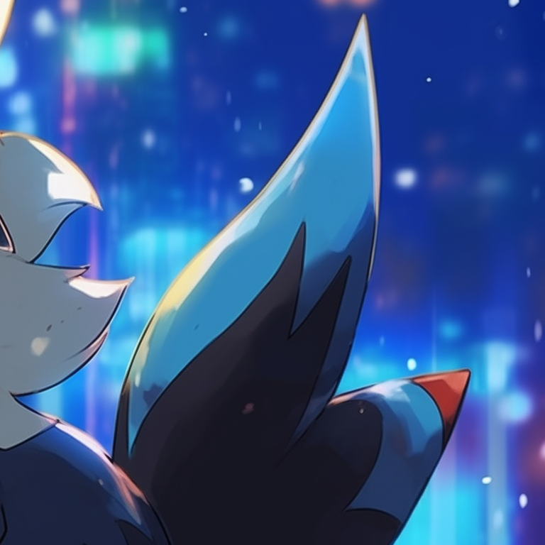 Matching Lucario pair in battle pose, against a festive setting with glowing aura orbs. highlighted lucario christmas profile pictures pfp for discord.