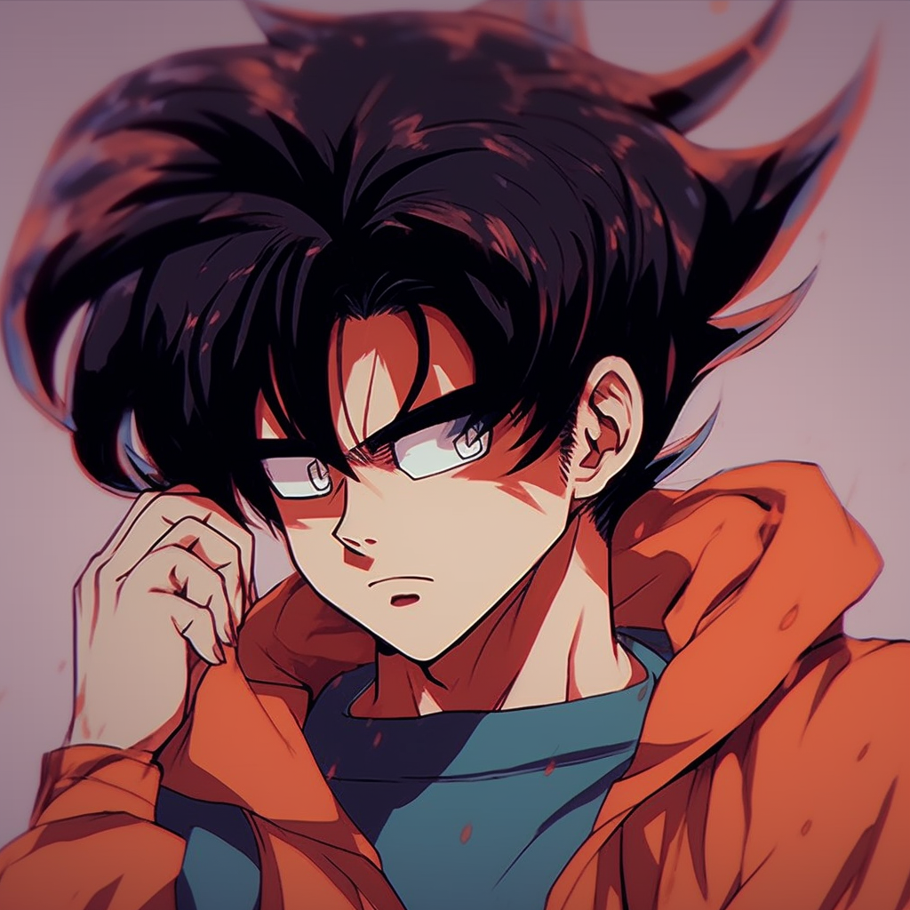 Close-up of Goku's eyes as he turns into Super Saiyan form, glowing blue with a tinge of yellow. 90s anime pfp ideas to create your own designs