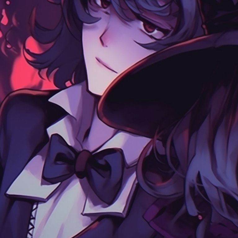 Two heartbroken characters in spectral forms, rich purples and blacks, isolated in a haunted mansion halloween pfps - matching theme with sad tone pfp for discord.