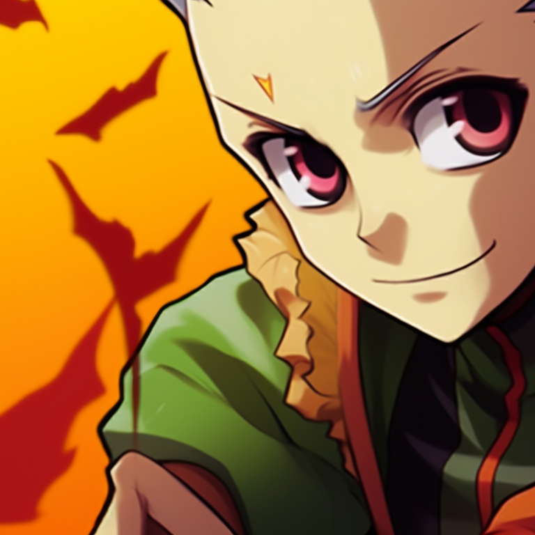 Two characters dressed as monsters with vibrant colors, matching profile picture showing a playful interaction. hunter x hunter matching pfp halloween theme ideas pfp for discord.