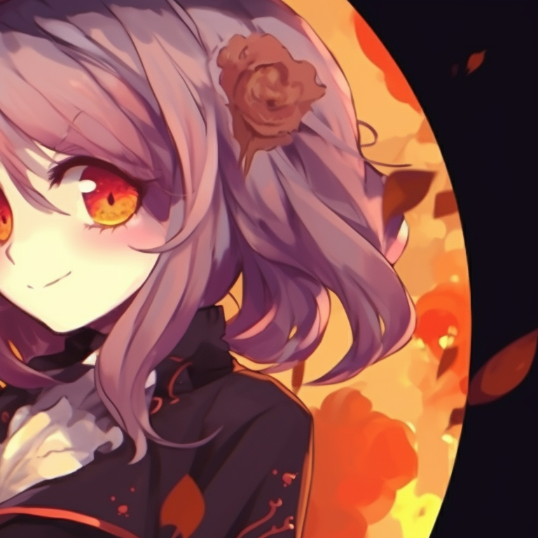 Two characters, dressed according to twisted fairytales, detailed backdrops and vivid expressions. matching anime couple themed halloween costumes pfp for discord.