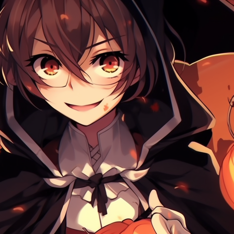 Two anime characters, showing their vampire side, with mesmerizing crimson red eyes. aesthetic halloween couple matching pfps pfp for discord.