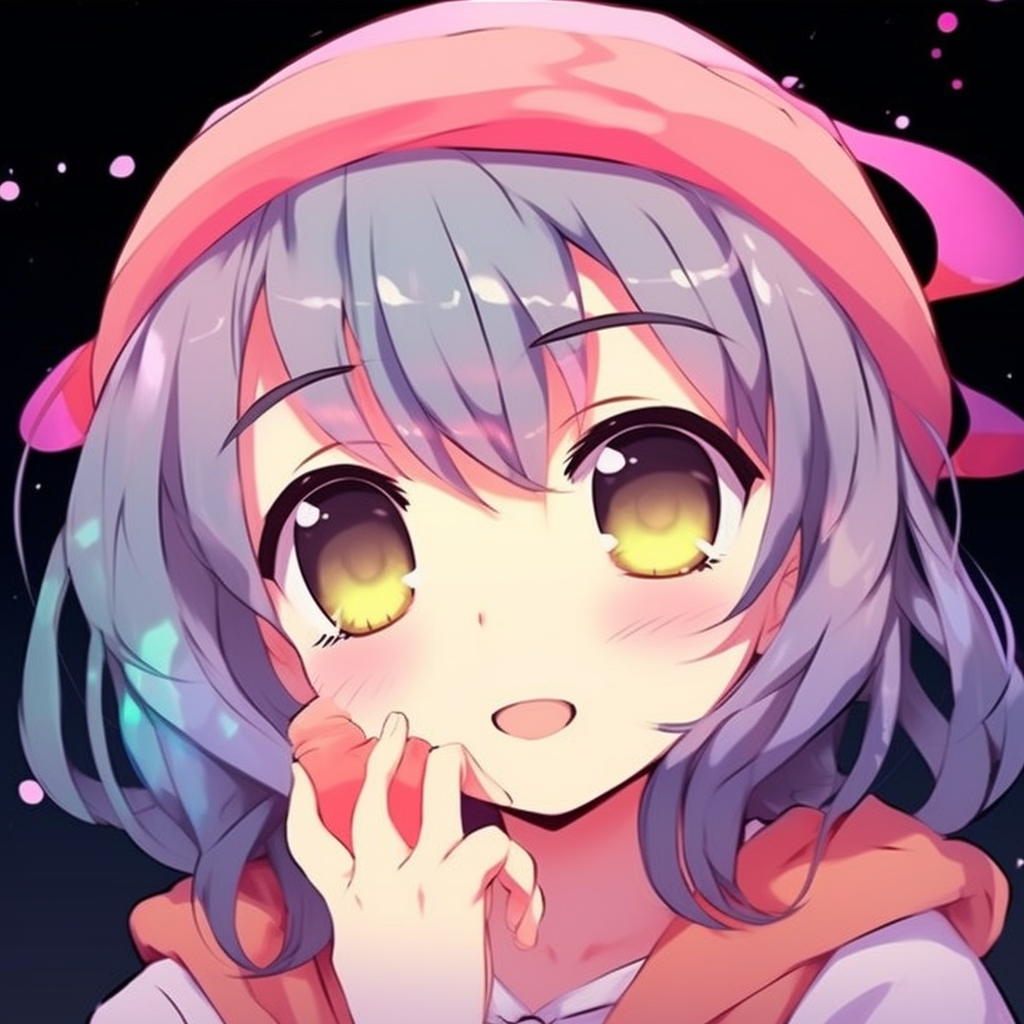 Anime picture in cute outfit, unique costume design and vibrant color palette. 512x512 anime pfp cute style