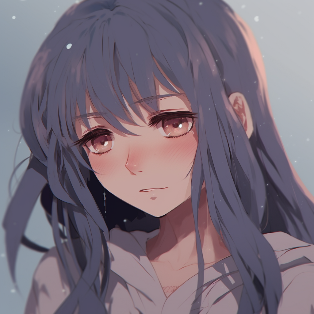 Depressed schoolgirl anime PFP, school uniform details and cooler tones. depressed anime girl pfp avatar pfp for discord.