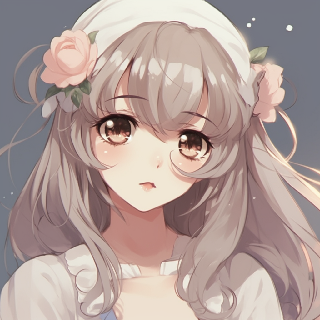 Anime profile picture inspired by the renaissance period, featuring robust, rich colors and baroque elements. classy anime girl pfp pfp for discord.