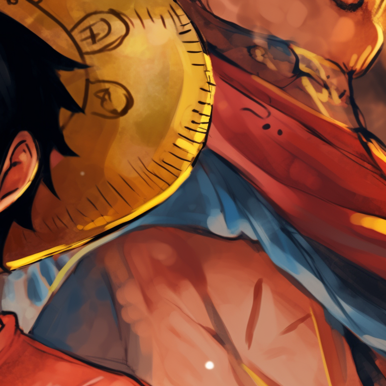 Two characters, showcasing affection, with warm hues and intricate facial expressions. one piece matching pfp styles pfp for discord.