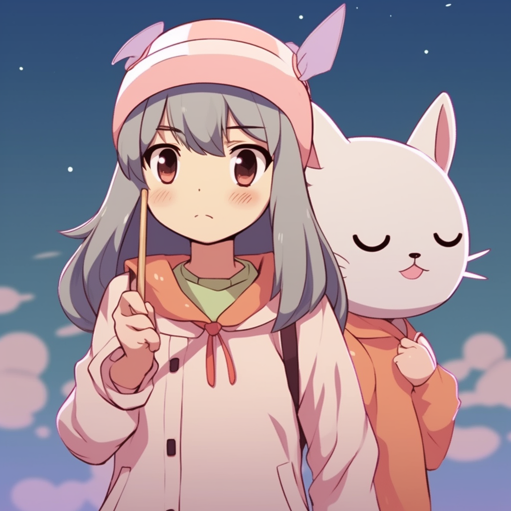 Images of Totoro and Mei from 'My Neighbor Totoro', solid lines and details are emphasized. trendy matching pfp anime