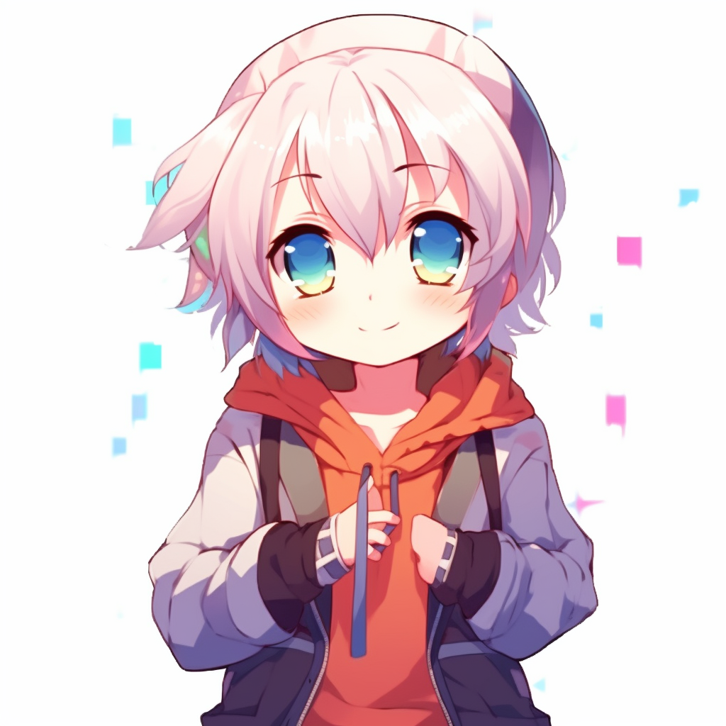 Anime boy laughing joyfully, vivid colors and dynamic pose. anime artistic pfp