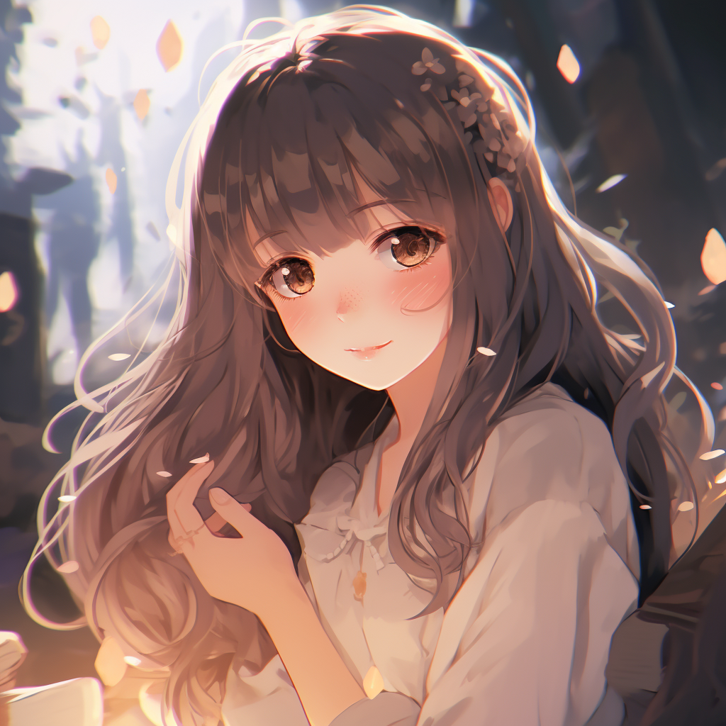 Anime profile picture of a mystical girl immersed in a magic book, elegant character design and vibrant colors. innovative girl anime pfp