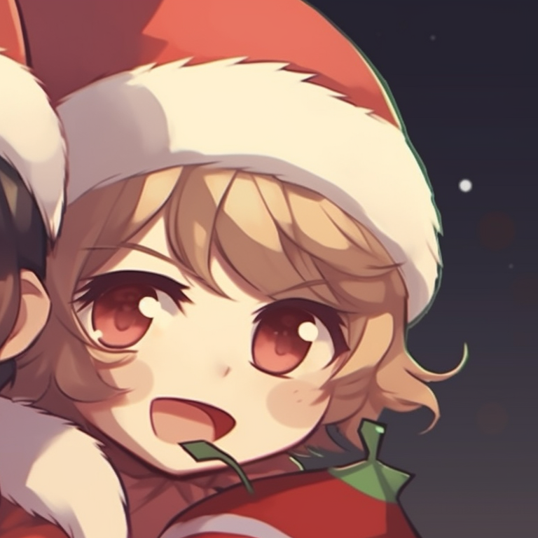 Four characters in matching elf outfits, using a playful and cartoony art style. fun-friend group matching christmas pfp pfp for discord.