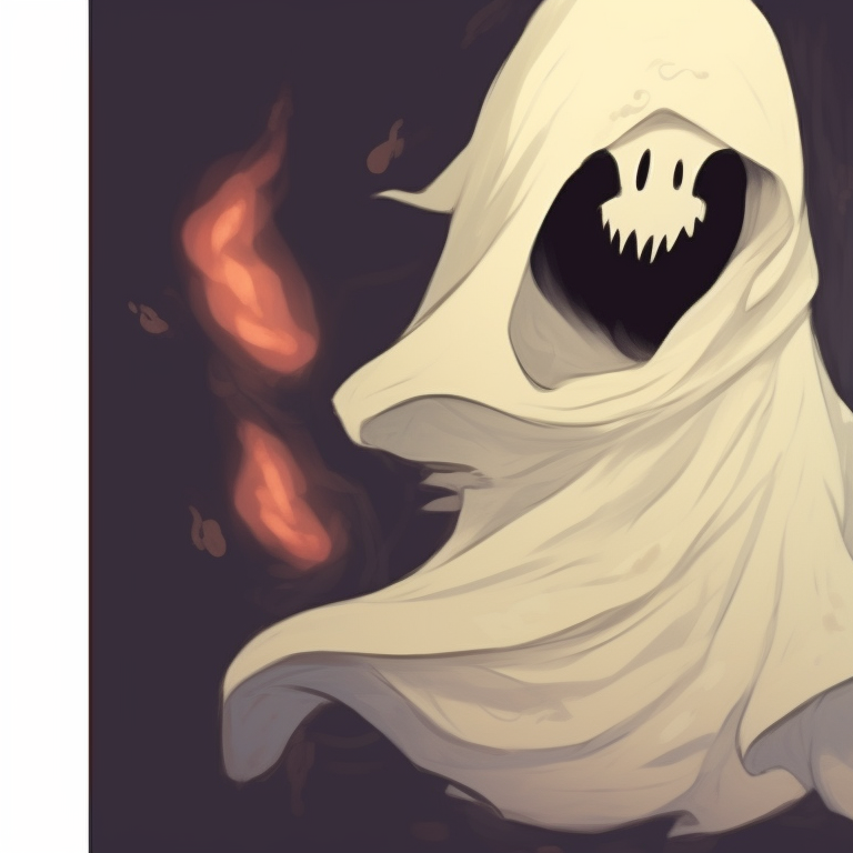 Two apparition characters, amidst a dark forest, spectral light effects, and ancient scary Halloween symbols. importance of ghost matching pfp in halloween theme pfp for discord.