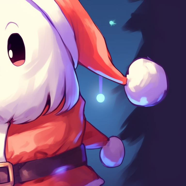 Two ghost characters, contrasting colors, exchanging Christmas gifts. fun ideas for matching cute ghost christmas pfp pfp for discord.