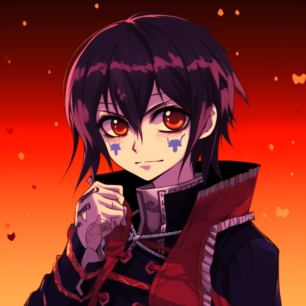 Pairing of anime characters celebrating Halloween night, high-energy lines and dynamic poses. halloween anime pfp pairing